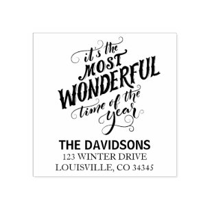 It's The Most Wonderful Time Of The Year Script Rubber Stamp