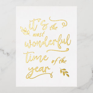 It's the Most Wonderful Time of the Year, Simple Foil Holiday Postcard