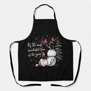 It's The Most Wonderful Time Of The Year Snowman  Apron