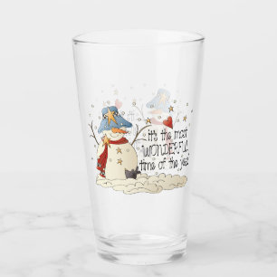 It's the most wonderful time of the year snowman glass