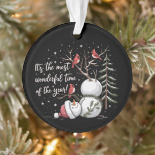 It's The Most Wonderful Time Of The Year Snowman Ornament
