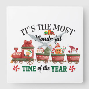 It's The Most Wonderful Time Of The Year Square Wall Clock