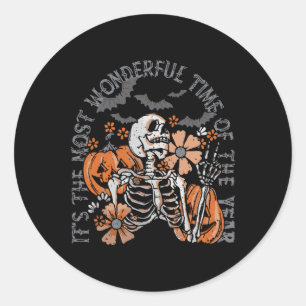 It's The Most Wonderful's Halloween Time Of The Ye Classic Round Sticker