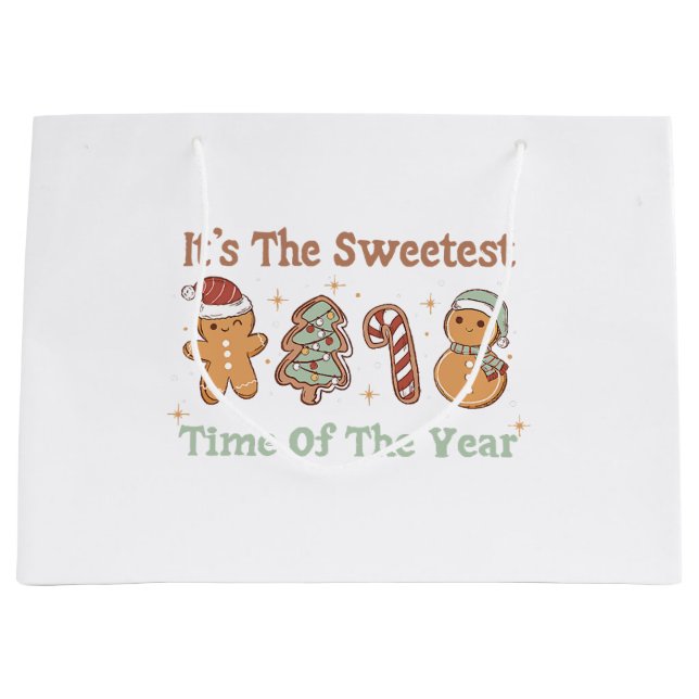 It's The Sweetest Time Of The Year Cute Funny Xmas Large Gift Bag (Front)