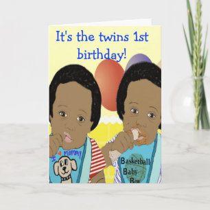 It's the twins 1st birthday Card