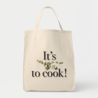 "It's Thyme to Cook!" grocery tote