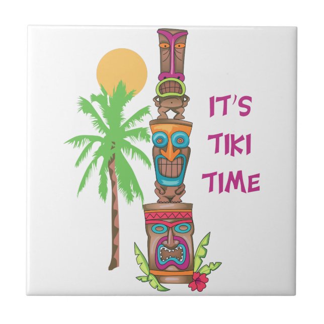 It's Tiki Time Ceramic Tile (Front)