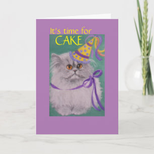 It's time for cake?/ kitty cat birthday card