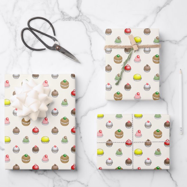 It's Time for Cakes Wrapping Paper Sheet (Front)