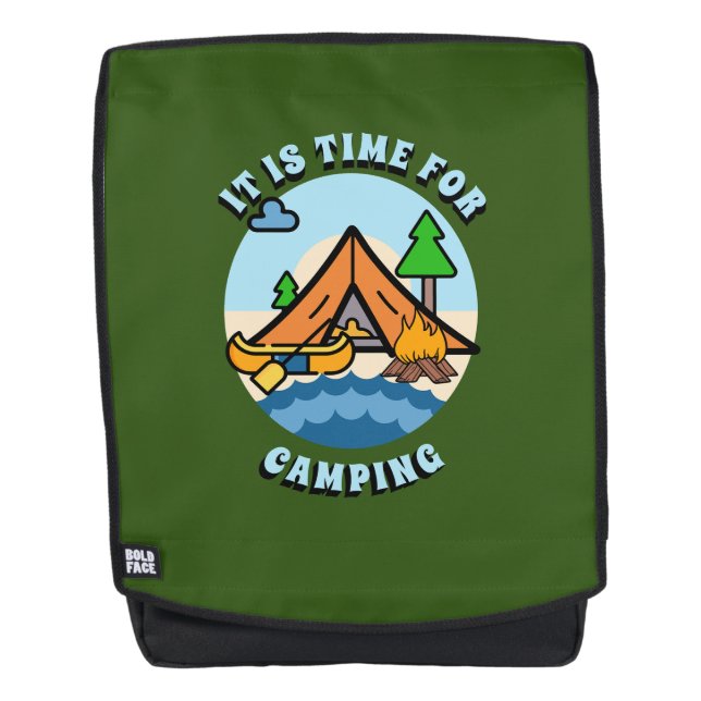 It's Time for Camping Personalised Backpack (Front)