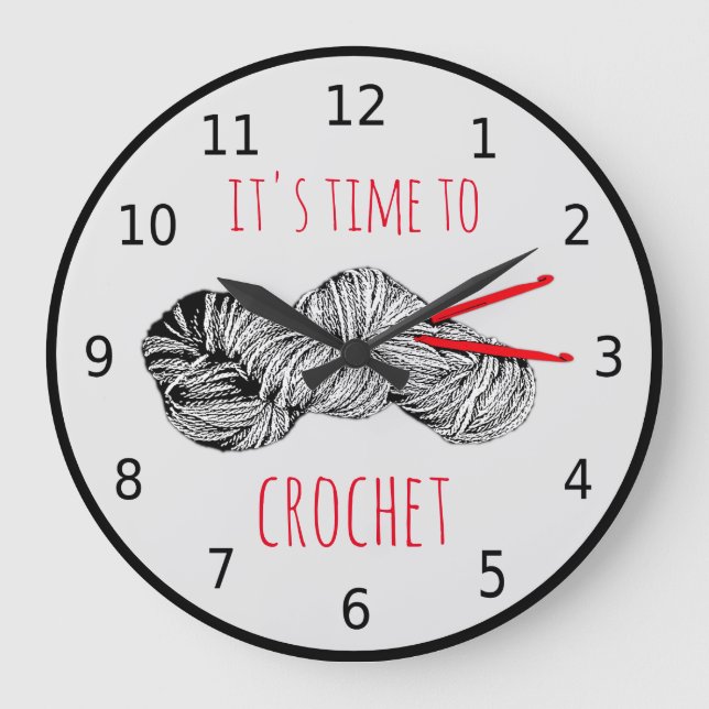 It's time for crochet with numbers large clock (Front)