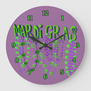 It's Time for Mardi Gras!  Wall Clock