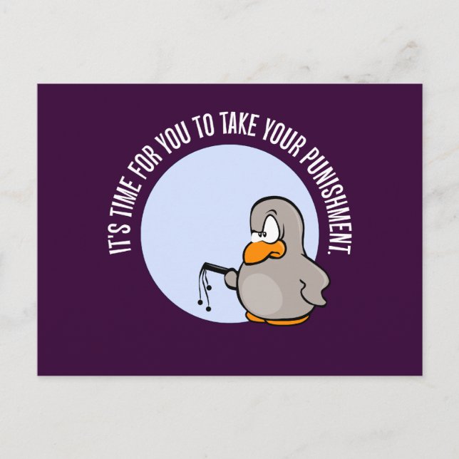 It's time for you to be punished postcard (Front)