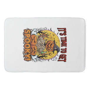 Its Time Get Spooky Halloween Pumpkin Mummy Ghosts Bath Mat