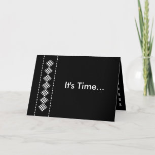"It's Time" Groomsman Invite with Diamond Checks
