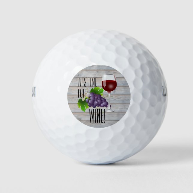 It's Time or Wine! Golf Balls (Front)