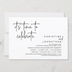 It's time to celebrate, Wedding Elopement Party Invitation