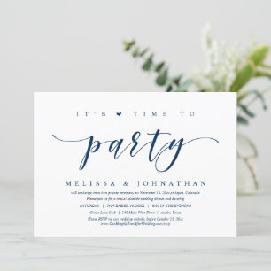 It's Time To Celebrate, Wedding Elopement Party Invitation
