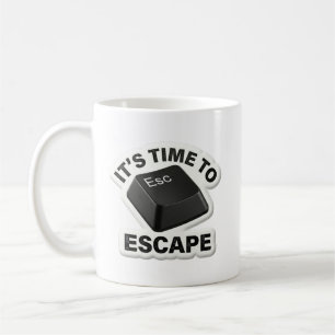 It's Time to Escape Funny Keyboard Tech Pun Mug
