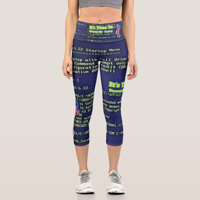 It's Time To Format My Laptop Capri Leggings (Front)