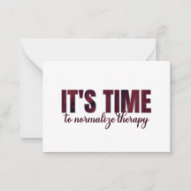 It's Time to Normalise Therapy