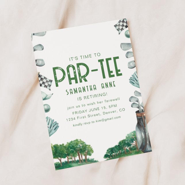 It's Time to Party Golf Theme Retirement Party Invitation (Creator Uploaded)