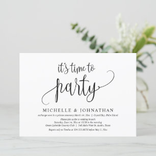 It's time to party, Wedding Elopement Celebration Invitation