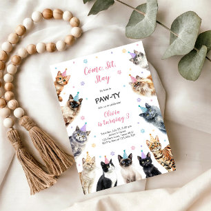 It's Time to Paw-ty Party Animals Kids Birthday Invitation