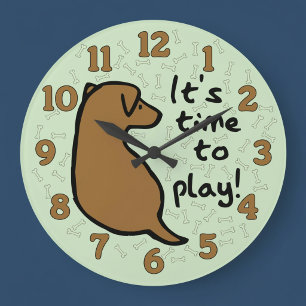 It's Time To Play with Dog Wall Clock