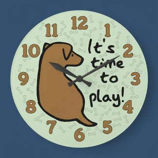It's Time To Play with Dog Wall Clock