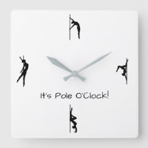 It's Time to Pole Dance! Pole Moves Wall Clock