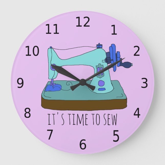 It's time to sew with numbers large clock (Front)