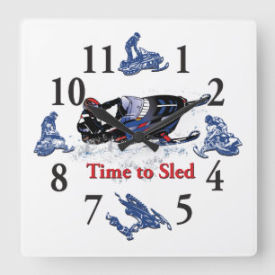 Its Time to Sled - a Cool Snowmobile Clock