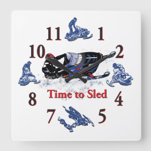 Its Time to Sled - Snowmobile Clock