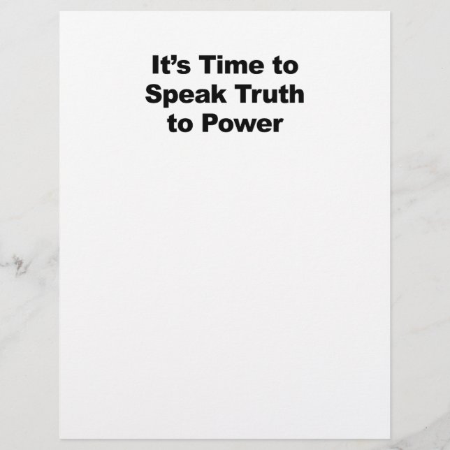 It's Time to Speak Truth To Power (Front)