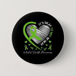 Its To Not Be Mental Health Awareness Ribbon Heart 6 Cm Round Badge