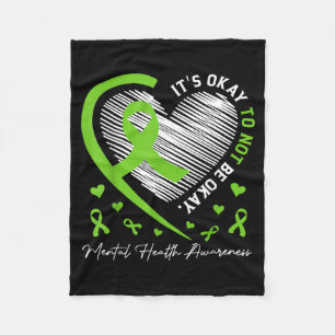 Its To Not Be Mental Health Awareness Ribbon Heart Fleece Blanket