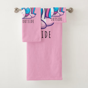 It's Too Peopley Outside Unicorn Introvert Bath Towel Set
