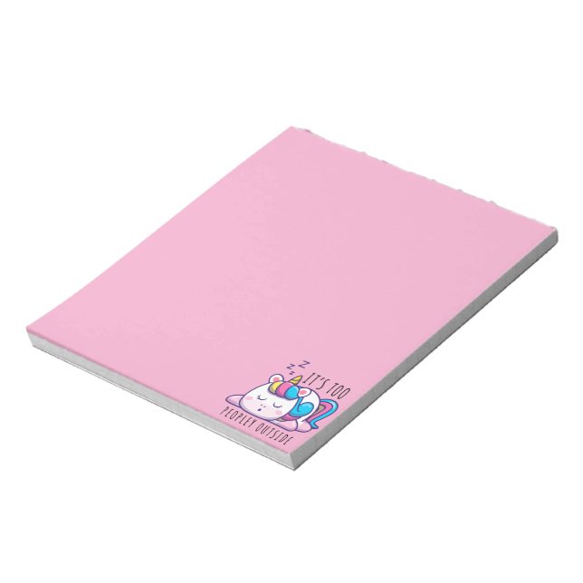 It's Too Peopley Outside Unicorn Introvert Notepad (Rotated)