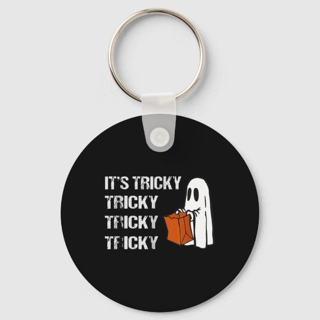 Its Tricky Ghost Boo Fun Halloween Mens  Key Ring (Front)