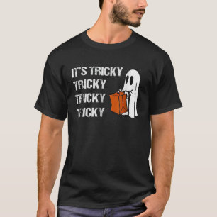 Its Tricky Ghost Boo Funny Halloween Mens Womens T-Shirt