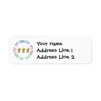 It's triplets! return address label