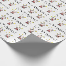 It's Triplets! Unisex, Baby Gift Wrap