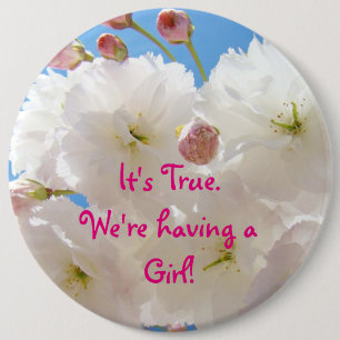 It's True We're having a Girl buttons Pregnancy