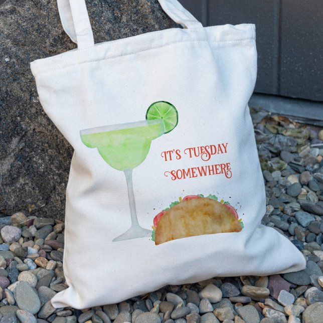 It's Tuesday Somewhere Taco & Margarita Tequila Tote Bag (Creator Uploaded)