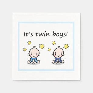 It's Twin Boys, Decoration, Twin Baby Shower Napkin