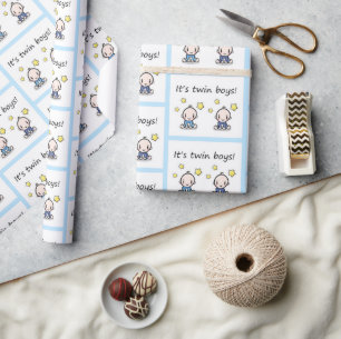 It's twin boys gift wrap, baby shower gift wrap  