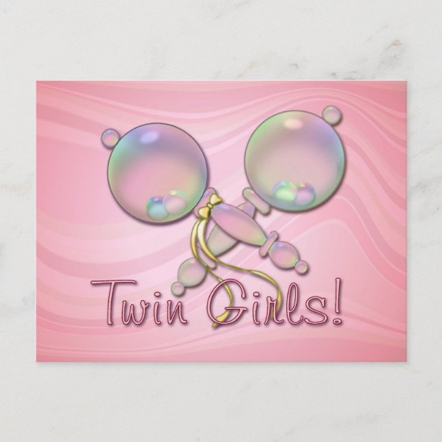 IT'S TWIN GIRLS BABY RATTLE by SHARON SHARPE Postcard (Front)