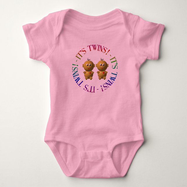 It's twins! baby bodysuit (Front)