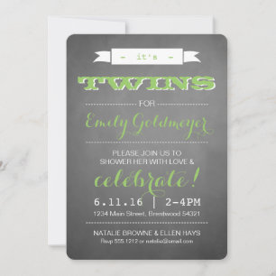 IT'S TWINS!  BABY SHOWER INVITATIONS